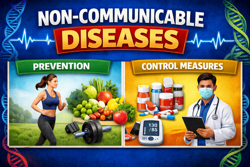 Non-communicable diseases-modes of transmission, prevention &amp; control measures