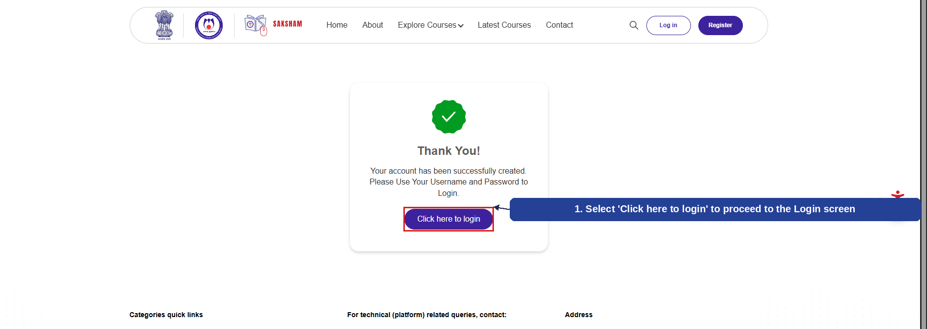 Fig 2.3 (a) — Registration Confirmation (Thank You)