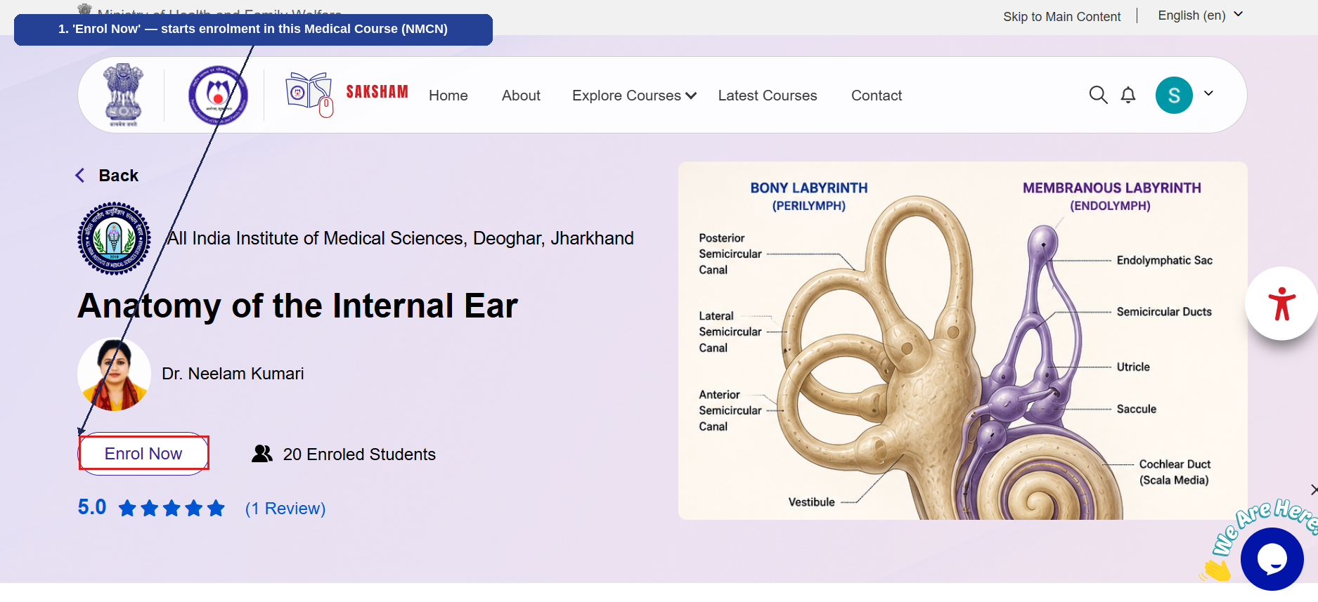 Fig 2.12 (c) — Course Detail Page: Enrol Now