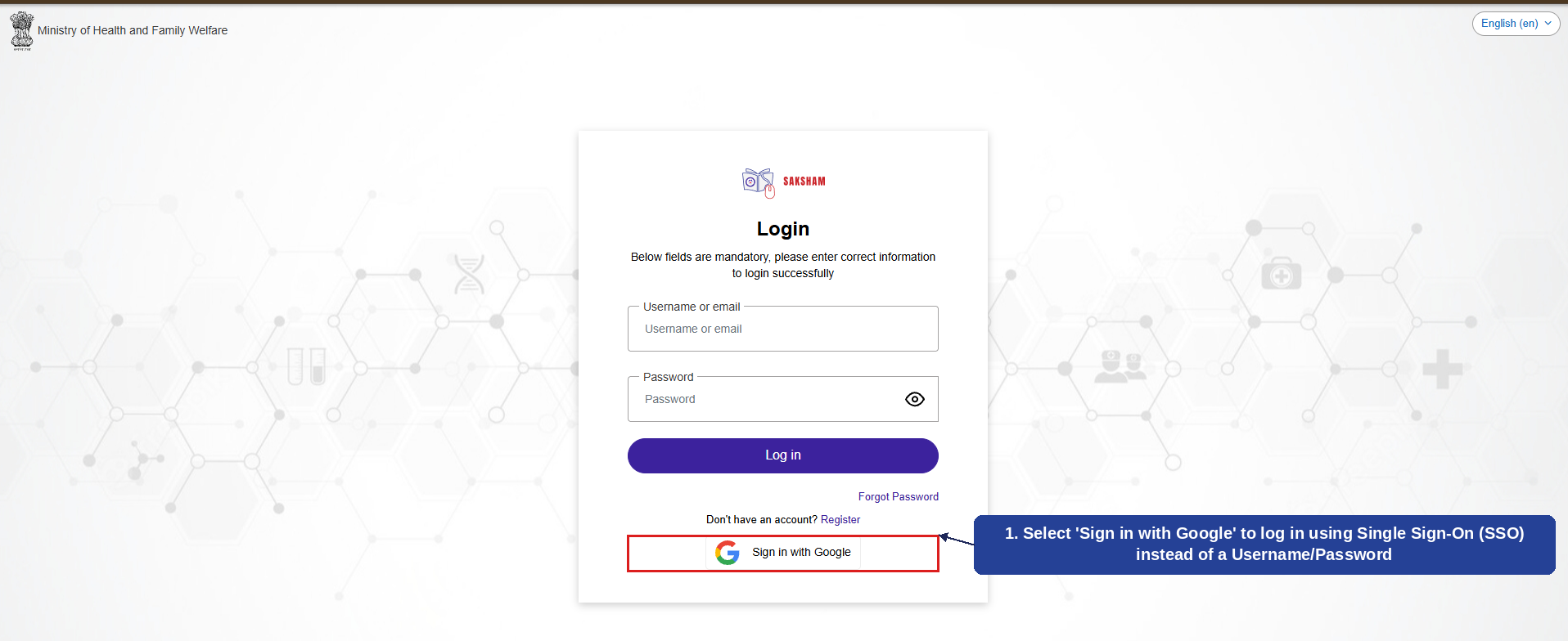 Fig 2.5 (a) — Login via SSO